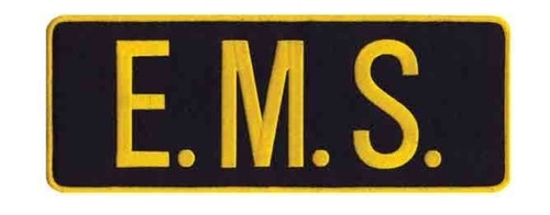 E.M.S. Back Patch, Hook, Medium Gold/Black, 11x4"