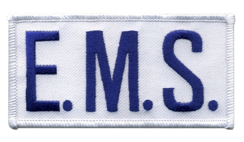E.M.S. Chest Patch, Hook, Royal/White, 4x2"