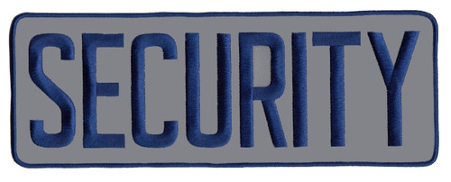 SECURITY Back Patch, Hook, Royal/Reflective Grey, 11x4"