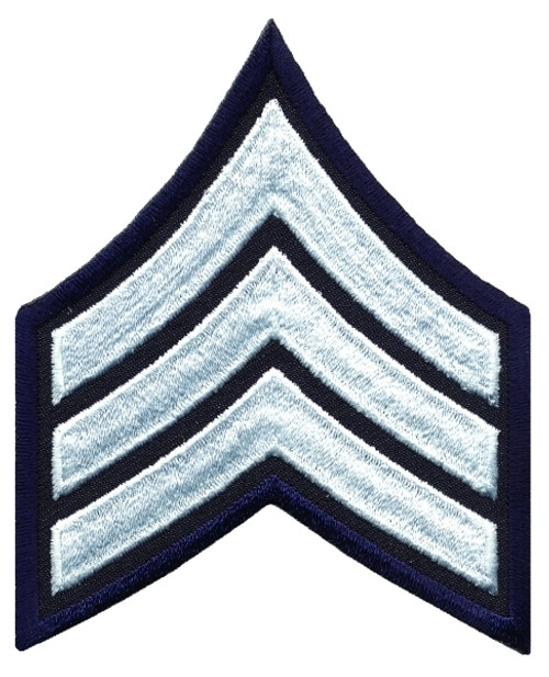 SGT Chevrons, Merrowed Border, White/Midnight, 3" Wide