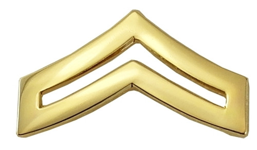 PVT Private Gold Army Rank Pins - Pair