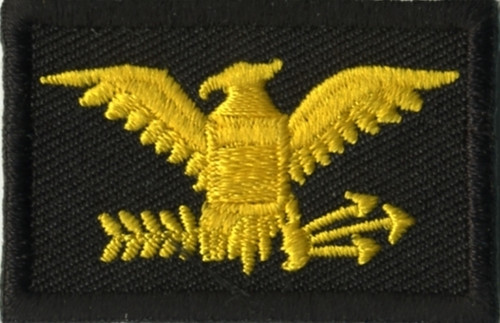 Colonel, Embroidered Rank, Pair, Med.Gold/Black, 1-3/4x1-1/8"