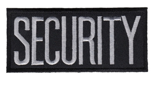SECURITY Chest Patch, Grey/Black, Heat Seal, 4x2"