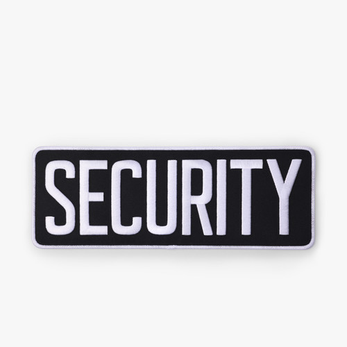 SECURITY Back Patch, White/Black, 11"x4" - Sew On backing