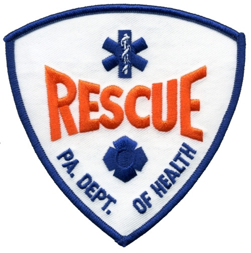 PA DEPT OF HEALTH RESCUE Shoulder Patch, 3-3/4x3-3/4"