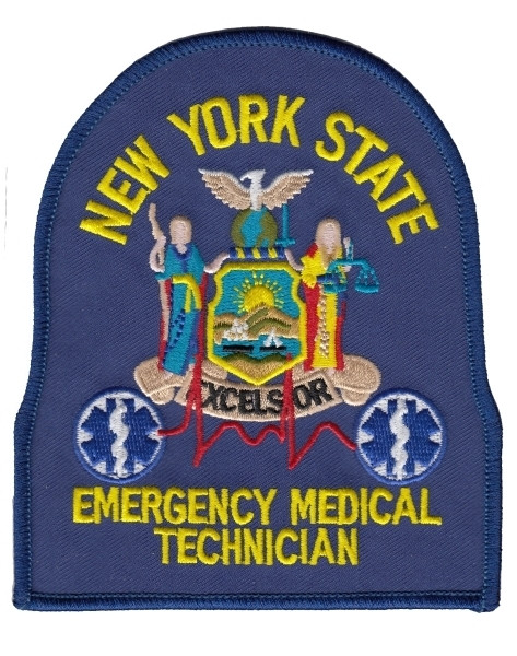 NY EMT Shoulder Patch, 4X4-3/4