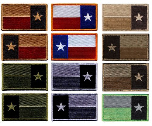 Texas State Flag Patch, 3-3/8x2" - Hook back