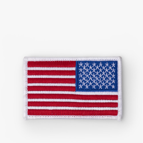 U.S. Flag Patch, Reverse, White Border, 3-1/2x2-1/4"