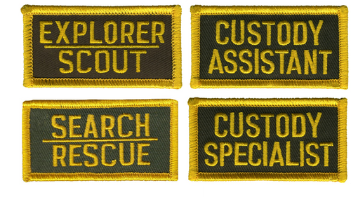 CUSTODY ASSISTANT Tab Patch (San Bernardino Sheriff)2-3/8x1-1/4"