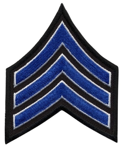 SGT Chevrons, Royal-White/Black, 3" Wide, Pairs