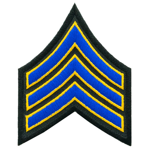 SGT Chevrons, Royal-Summer Gold/Black, 3" W, Pairs