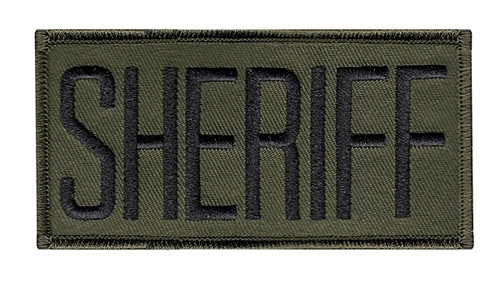 SHERIFF Chest Patch, Medium Gold/O.D.(LASD), 4x2