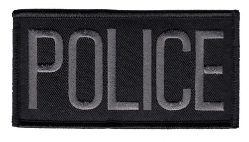 POLICE Chest Patch, Grey/Black, 4x2"