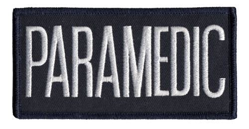 PARAMEDIC Chest Patch, White/Dark Navy, 4x2"