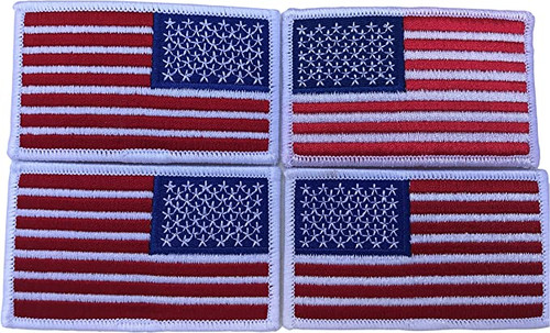 Small 2.5 x 1.4 BLACK & GRAY American Flag iron on patch (4945