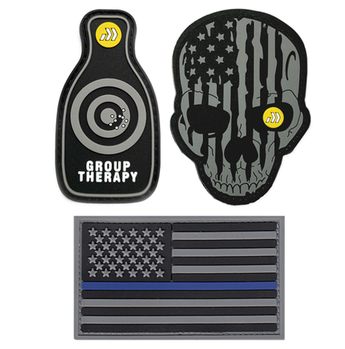 Patch PVC Tactique « Skull America Flag » - Noir Mat - 9x5 Cm - Velcro Crochet - Pour Uniforme, Gilet, Sac - 5