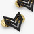 SGT Chevrons, Enameled & Plated, 2 Posts & Clutch Backs, Pairs, Pointy-3/4" Wide