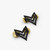 SGT Chevrons, Enameled & Plated, 2 Posts & Clutch Backs, Pairs, Pointy-3/4" Wide