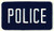 POLICE Back Patch, White/Navy, 9x5" - Sew On backing