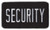 SECURITY Back Patch, White/Black, 9x5" - Sew On backing