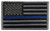 U.S. Flag Patch, Blue Stripe, Grey/Blue/Black, 3-3/8x2"