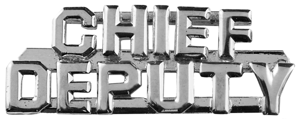 CHIEF DEPUTY (2 Rows) Die Struck Letters, 2 Posts & Clutch Backs, Pairs, 1/4" High-Hero‘s Pride