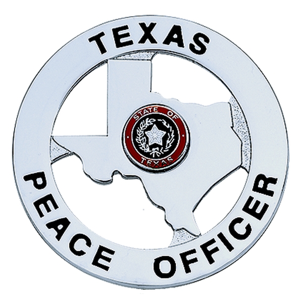 TEXAS PEACE OFFICER Badge, 2-1/8&#34; Circle-