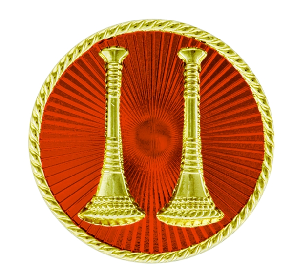 Captain, 2 PARALLEL Bugles, 2 Posts & Clutch Backs, Pairs, 15/16&#34; High-Hero&#8216;s Pride