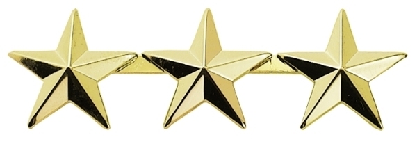 3 Stars, 2 Posts & Clutch Backs, Pairs, 1/2" High-Hero‘s Pride