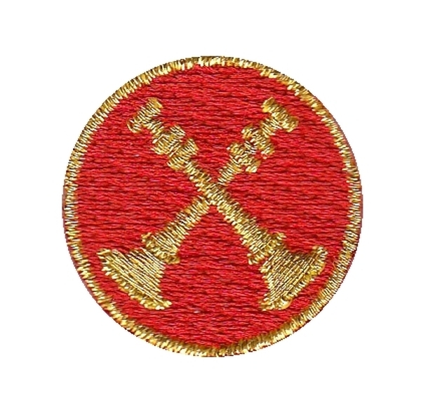 Captain, 2 Crossed Bugles, Collar Insignia, 1&#34; Circle-HP