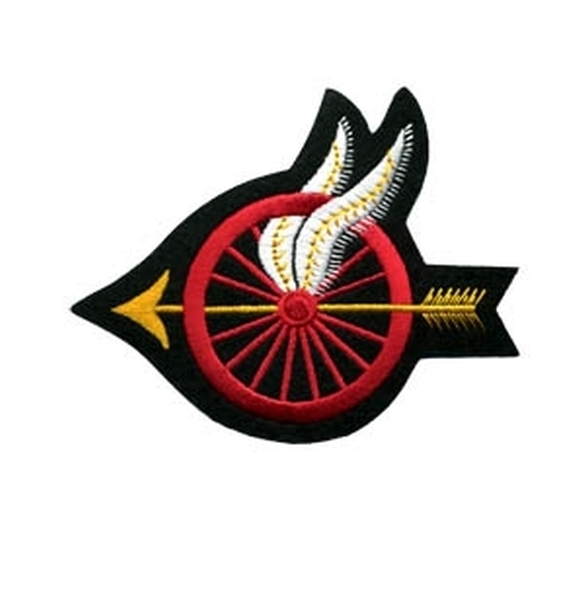 Wheel w/Wings Shoulder Patch, Arrow Points, 4x3-1/2&#34;-Hero&#8216;s Pride