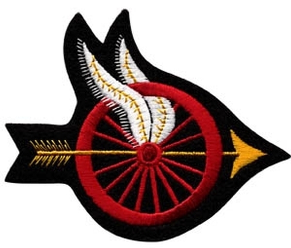 Wheel w/Wings Shoulder Patch, Arrow Points, 4x3-1/2&#34;-Hero&#8216;s Pride