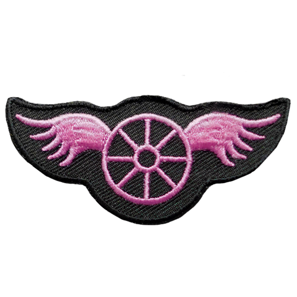 Pink Line - Wheel w/Wings Patch, 2-3/4x1-1/4&#34;-HP