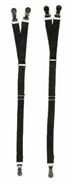 Shirt Holders Adjustable w/ Button Clasp Y-Style Strap - Black or White-Hero&#8216;s Pride