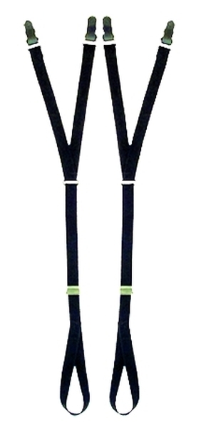 Shirt Holders Adjustable w/ Button Clasp and Foot Loop Y-Style Strap - Black or White-HP