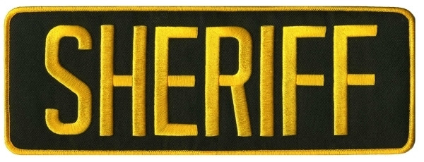 SHERIFF Back Patch; Medium Gold/O.D.(LASD)-HP