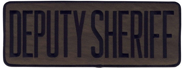 DEPUTY SHERIFF Back Patch, Black/O.D., 11x4&#34;-Hero&#8216;s Pride