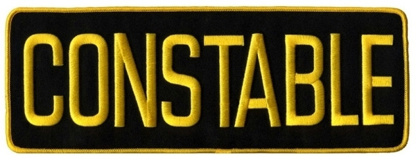 CONSTABLE Back Patch, Medium Gold/Black, 11x4&#34;-HP