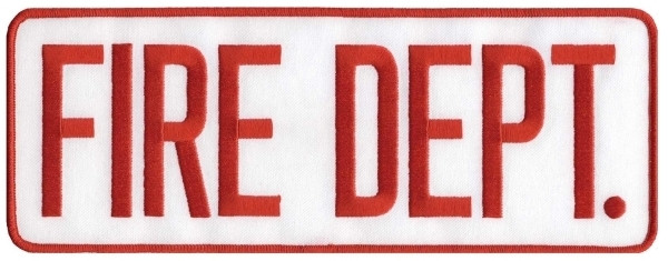 FIRE DEPT. Back Patch, Red/White, 11x4"-Hero‘s Pride