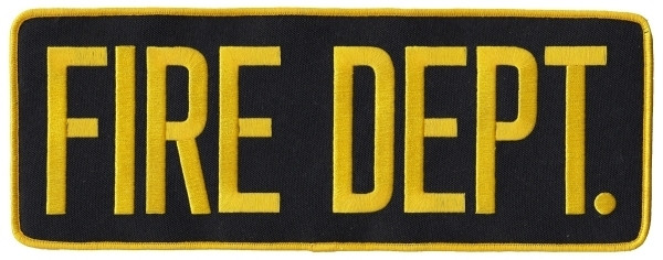 FIRE DEPT. Back Patch, Medium Gold/Midnight, 11x4"-Hero‘s Pride