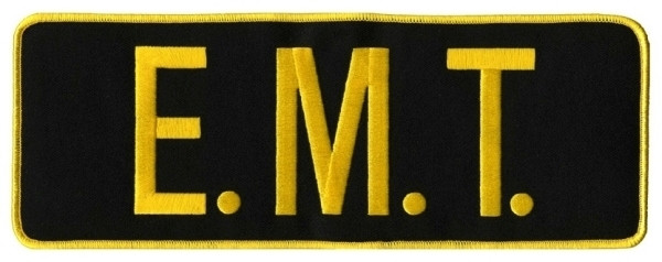 E.M.T. Back Patch; Medium Gold/Black-