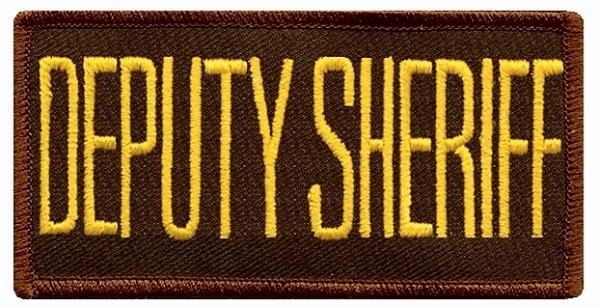 DEPUTY SHERIFF Chest Patch, Medium Gold/Brown, 4x2&#34;-Hero&#8216;s Pride