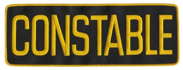 CONSTABLE Back Patch, Hook, Medium Gold/Black, 11x4&#34;-HP