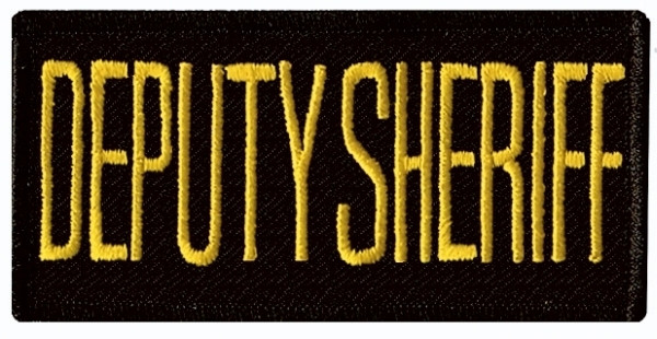 DEPUTY SHERIFF Chest Patch, Hook, Medium Gold/Black, 4x2&#34;-Hero&#8216;s Pride