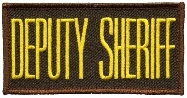 DEPUTY SHERIFF Chest Patch, Hook, Medium Gold/Brown 4x2&#34;-Hero&#8216;s Pride
