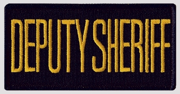 DEPUTY SHERIFF Chest Patch, Hook, Medium Gold/Midnight Blue 4x2&#34;-Hero&#8216;s Pride