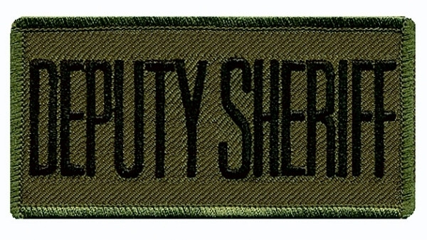 DEPUTY SHERIFF Chest Patch, Hook, Black/O.D., 4x2&#34;-Hero&#8216;s Pride