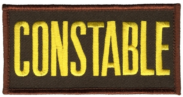 CONSTABLE Chest Patch, Hook, Medium Gold/Brown 4x2&#34;-HP