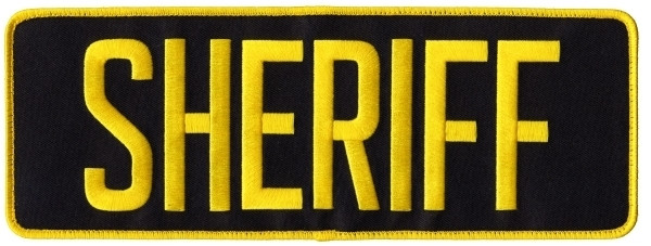 SHERIFF Back Patch; Hook; Medium Gold/Midnight-