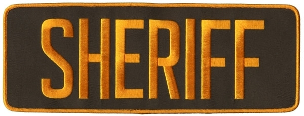 SHERIFF Back Patch; Hook; Dark Gold/Brown-HP